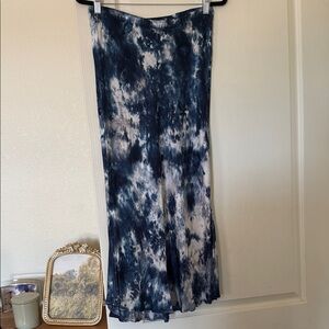 Blue and White Tie-Dye Skirt
